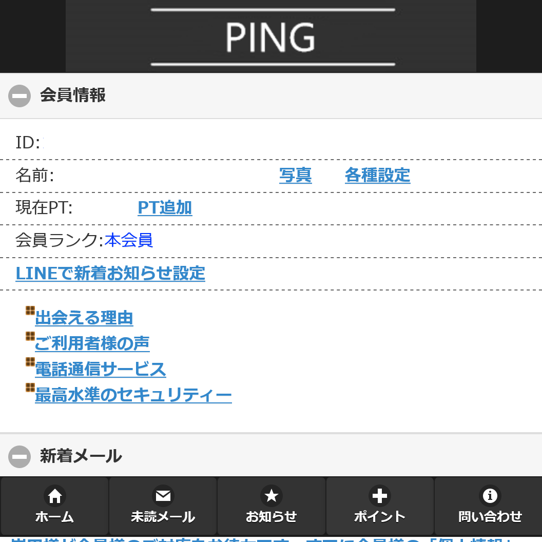 PING(トップ画面)