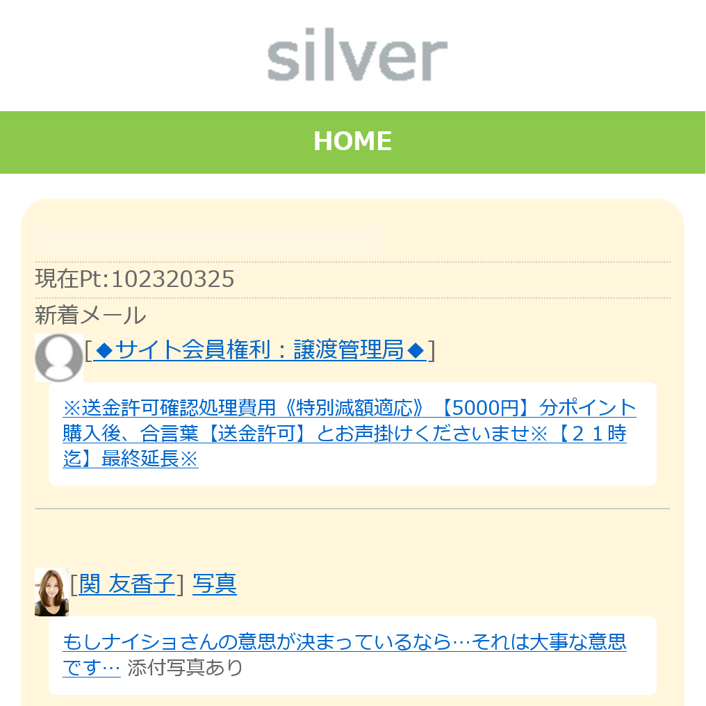 silver(トップ画面)